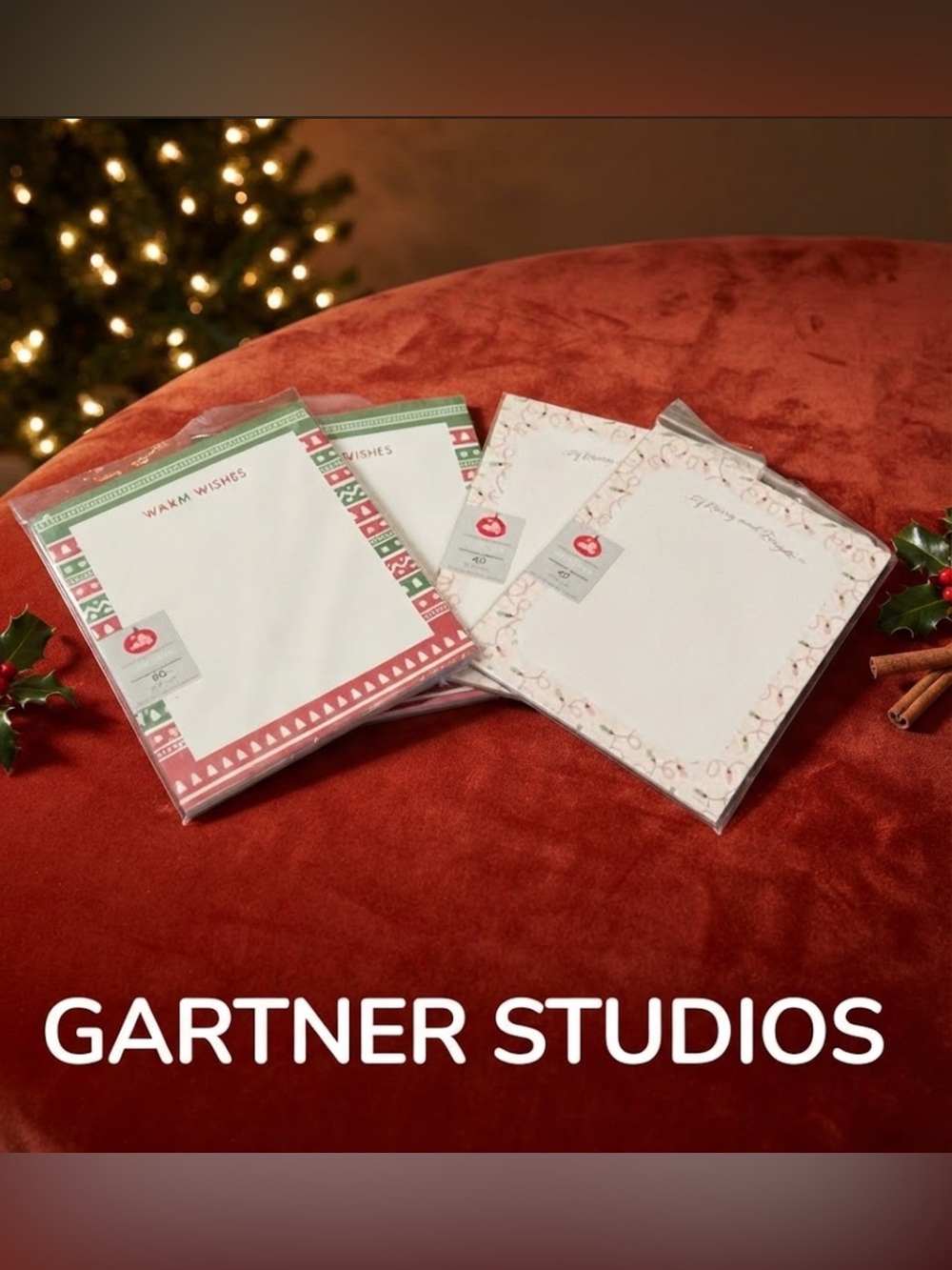 New 4 pack Gartner Studios Christmas holiday Christmas stationery 240 total